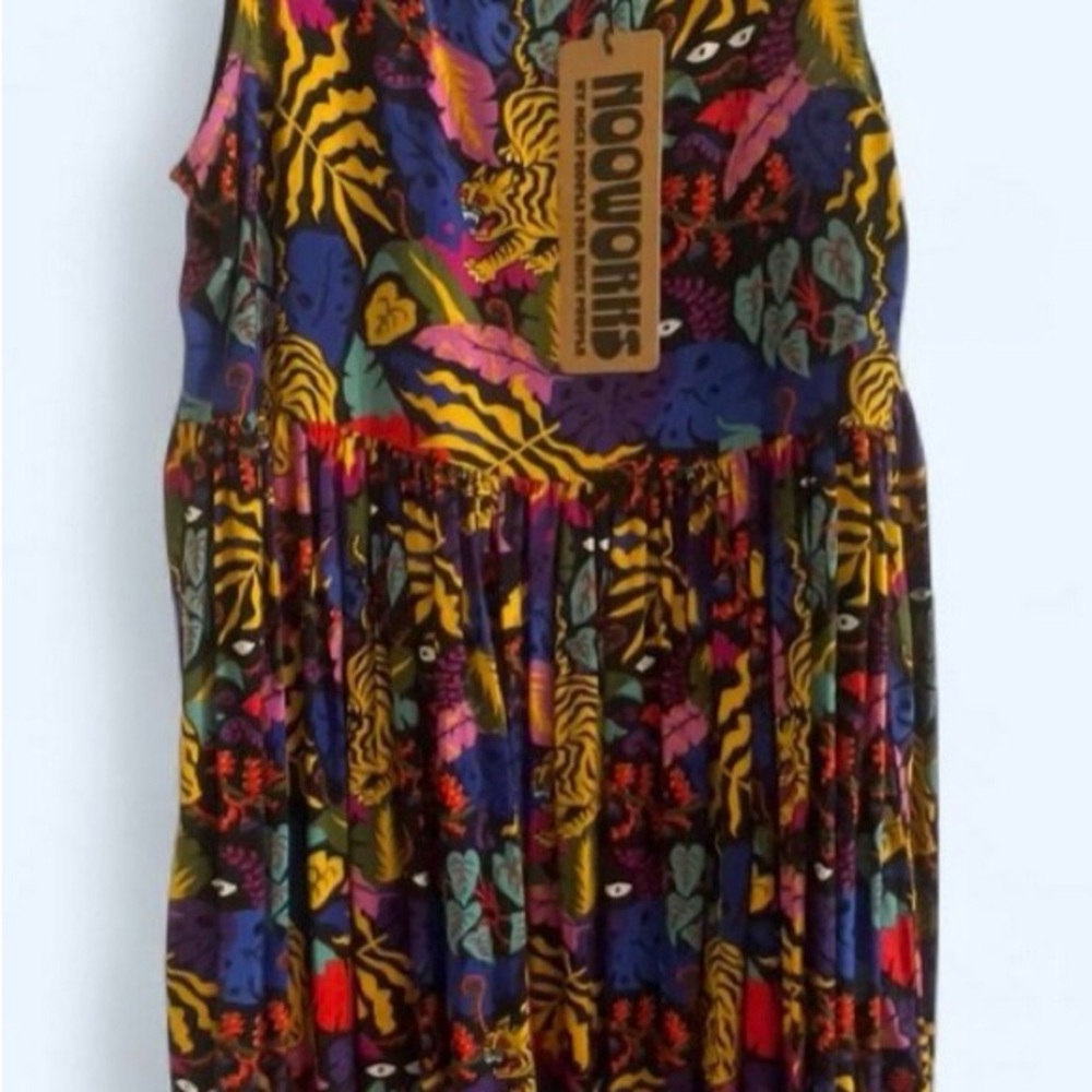 Nooworks Tropi Trip Jungle Print Dress with Bold Colors